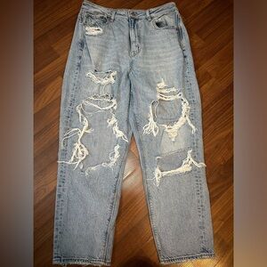 AE Highest Rise Mom Jean Distressed